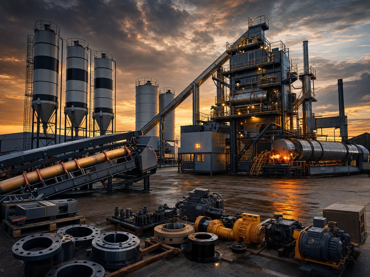 Asphalt and concrete batching plant