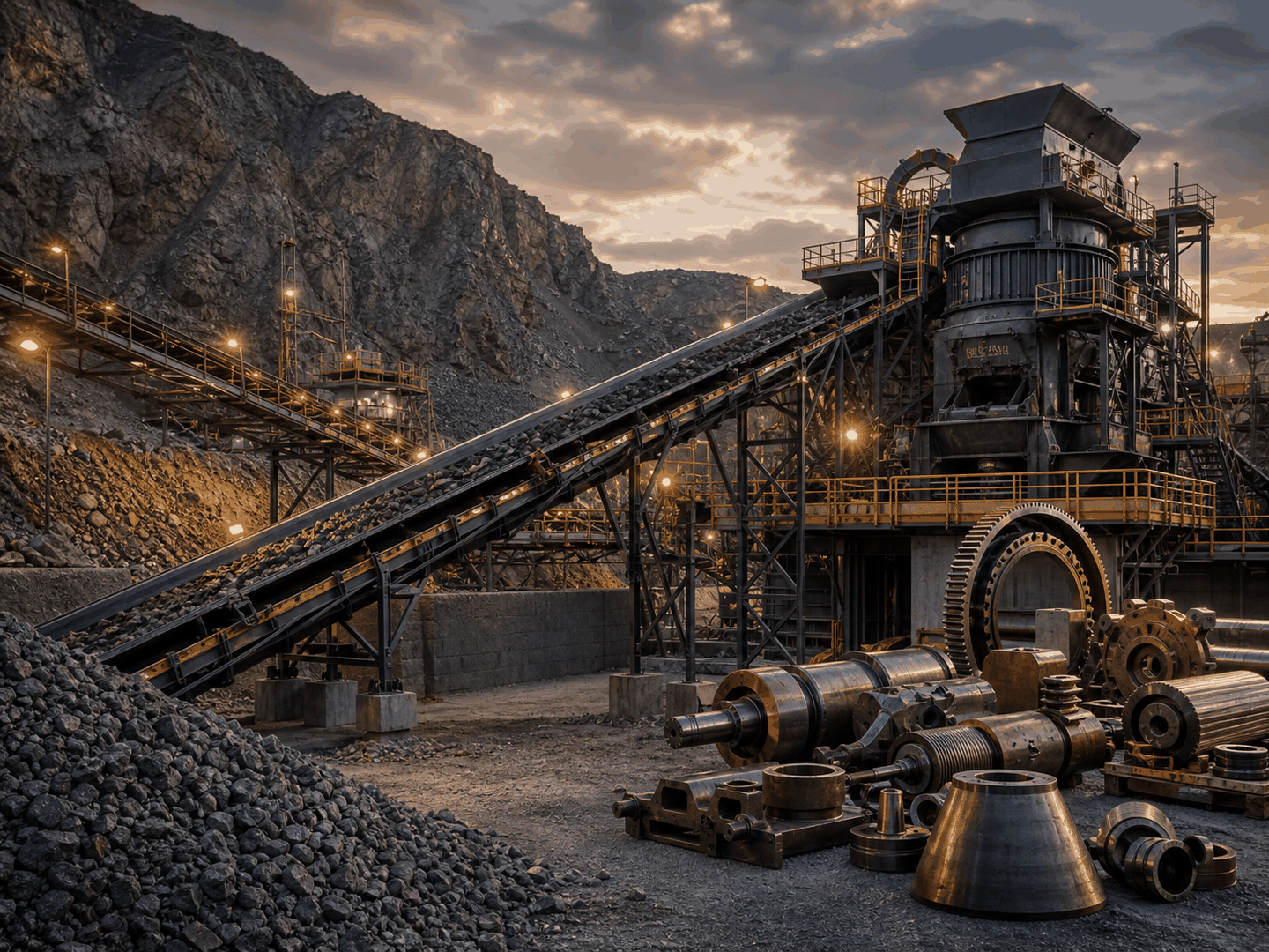 Mining crushing and conveyor plant