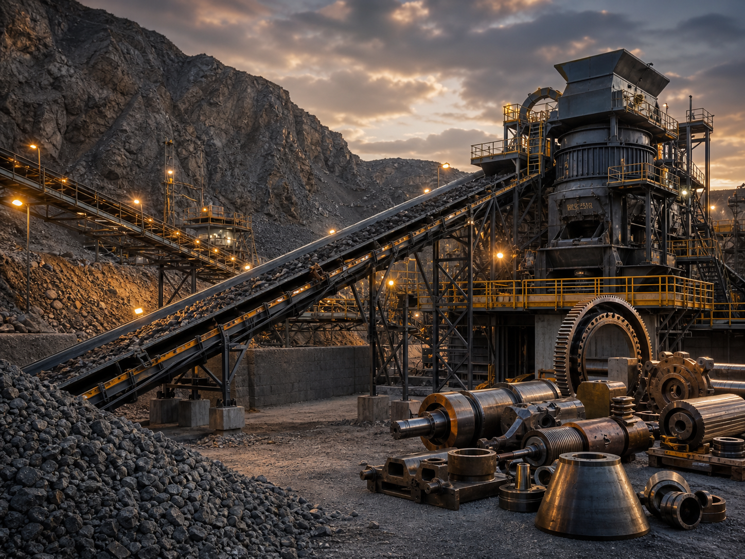 Mining crushing and conveyor plant