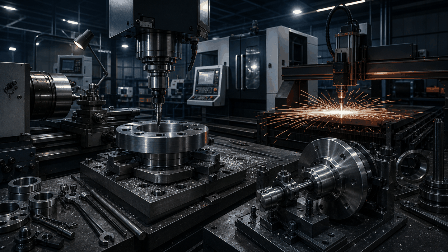 CNC machining and laser cutting workshop